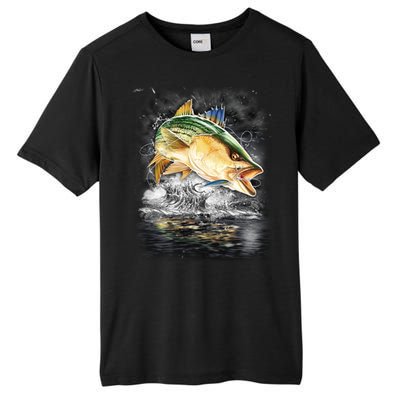 Fishing Jumping Striped Bass Tall Fusion ChromaSoft Performance T-Shirt