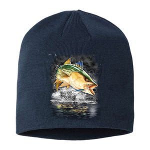 Fishing Jumping Striped Bass Sustainable Beanie