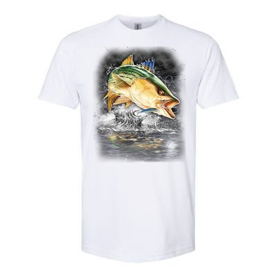 Fishing Jumping Striped Bass Softstyle CVC T-Shirt