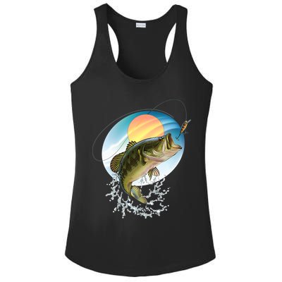 Fishing Leaping Bass  Ladies PosiCharge Competitor Racerback Tank