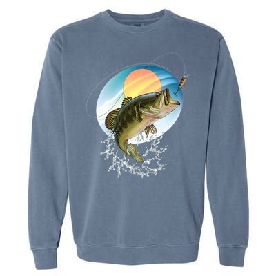 Fishing Leaping Bass  Garment-Dyed Sweatshirt