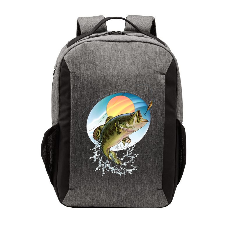 Fishing Leaping Bass  Vector Backpack