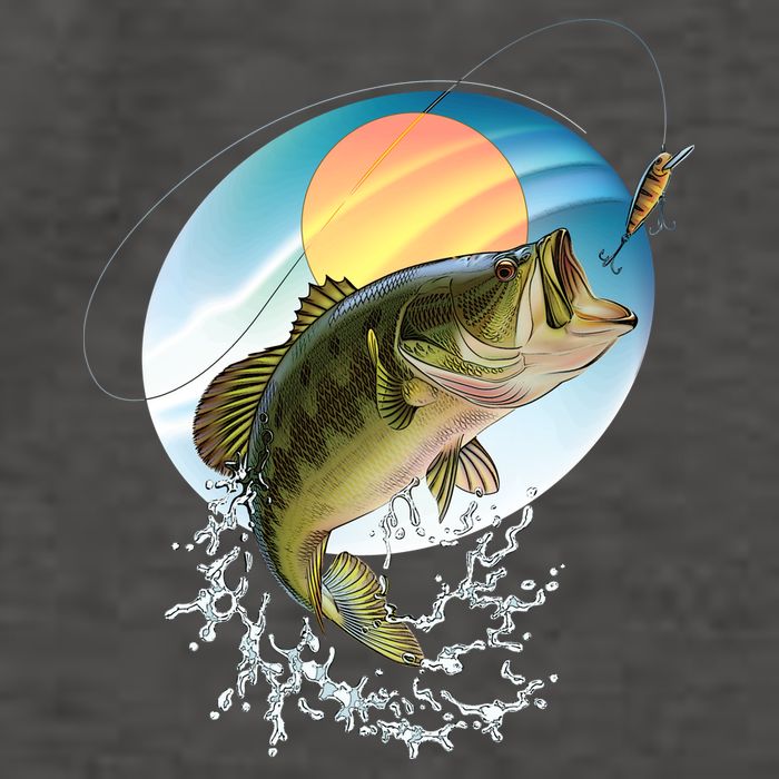 Fishing Leaping Bass  Vector Backpack
