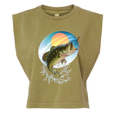 Fishing Leaping Bass  Garment-Dyed Women's Muscle Tee