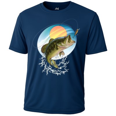 Fishing Leaping Bass  Performance Shirt