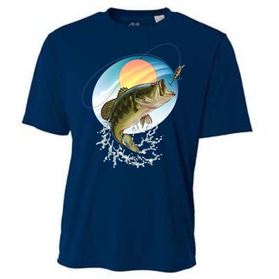 Fishing Leaping Bass  Cooling Performance Crew T-Shirt