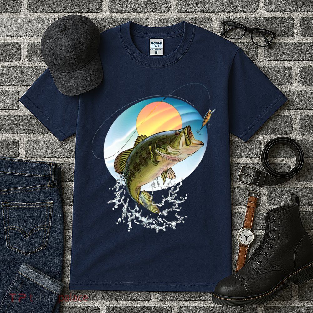 Fishing Leaping Bass  Tall T-Shirt