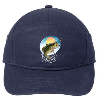 Fishing Leaping Bass  7-Panel Snapback Hat