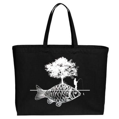 Fishing Life Cotton Canvas Jumbo Tote