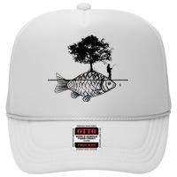 Fishing Life High Crown Mesh Back Trucker Hat