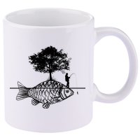 Fishing Life 11oz C Handle Ceramic Mug