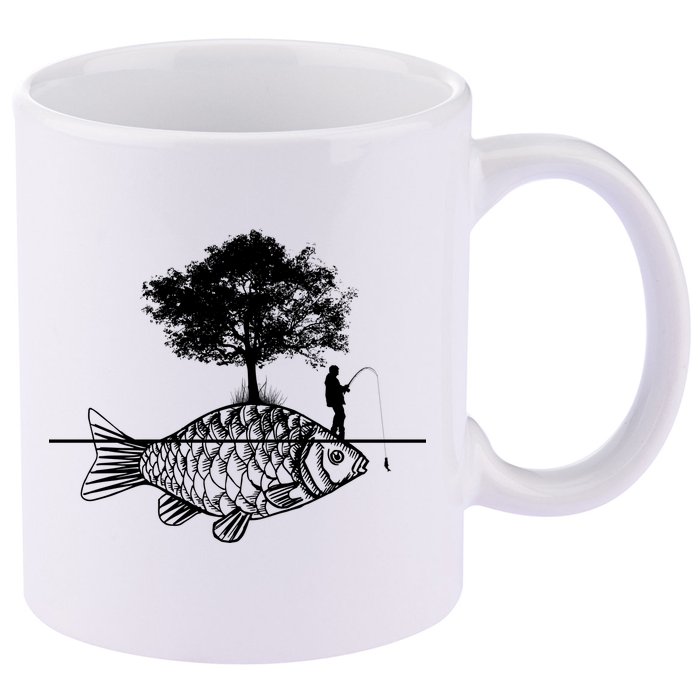 Fishing Life 11oz C Handle Ceramic Mug