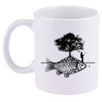 Fishing Life 11oz C Handle Ceramic Mug