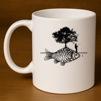 Fishing Life 11oz C Handle Ceramic Mug