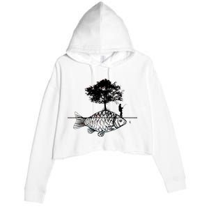 Fishing Life Crop Fleece Hoodie