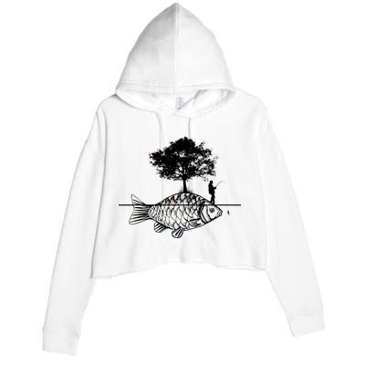 Fishing Life Crop Fleece Hoodie