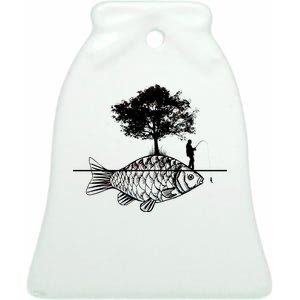 Fishing Life Ceramic Bell Ornament