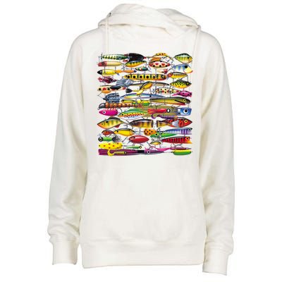 Fishing Lures Womens Funnel Neck Pullover Hood