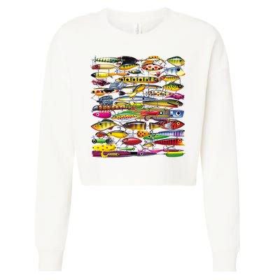 Fishing Lures Cropped Pullover Crew