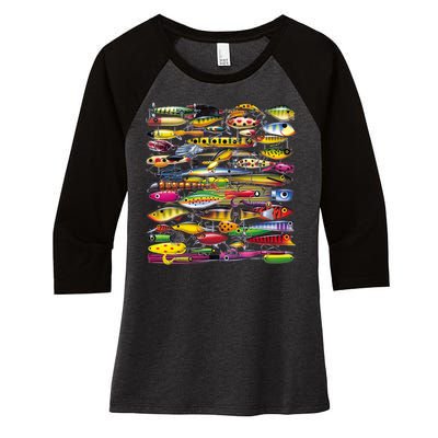 Fishing Lures Women's Tri-Blend 3/4-Sleeve Raglan Shirt