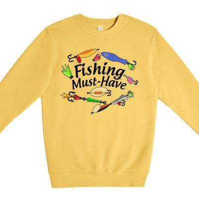 Fishing Must-Have Fishing Lures Premium Crewneck Sweatshirt