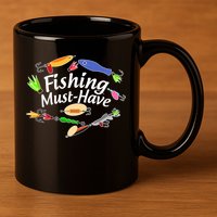 Fishing Must-Have Fishing Lures 11oz C Handle Ceramic Mug