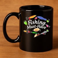 Fishing Must-Have Fishing Lures 11oz C Handle Ceramic Mug