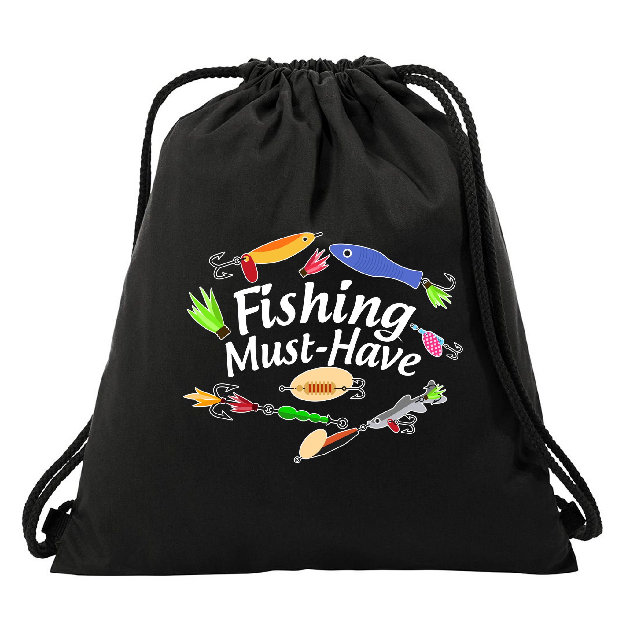 Fishing Must-Have Fishing Lures Drawstring Bag