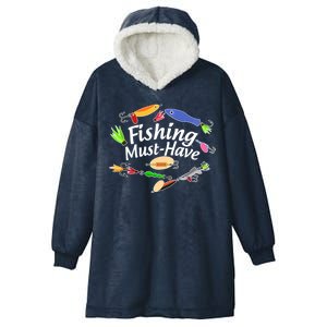 Fishing Must-Have Fishing Lures Hooded Wearable Blanket