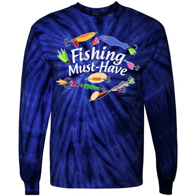 Fishing Must-Have Fishing Lures Tie-Dye Long Sleeve Shirt