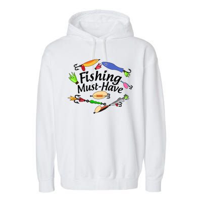 Fishing Must-Have Fishing Lures Garment-Dyed Fleece Hoodie