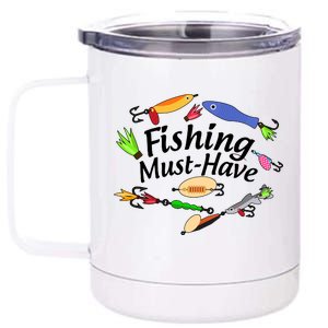 Fishing Must-Have Fishing Lures 12 oz Stainless Steel Tumbler Cup