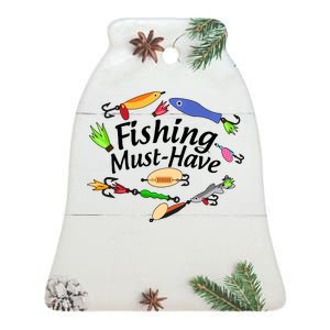 Fishing Must-Have Fishing Lures Ceramic Bell Ornament