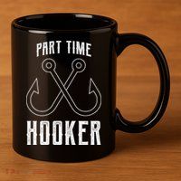 Fishing Part Time Hooker 11oz C Handle Ceramic Mug