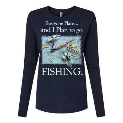 Fishing: Plan To Fish Womens Cotton Relaxed Long Sleeve T-Shirt