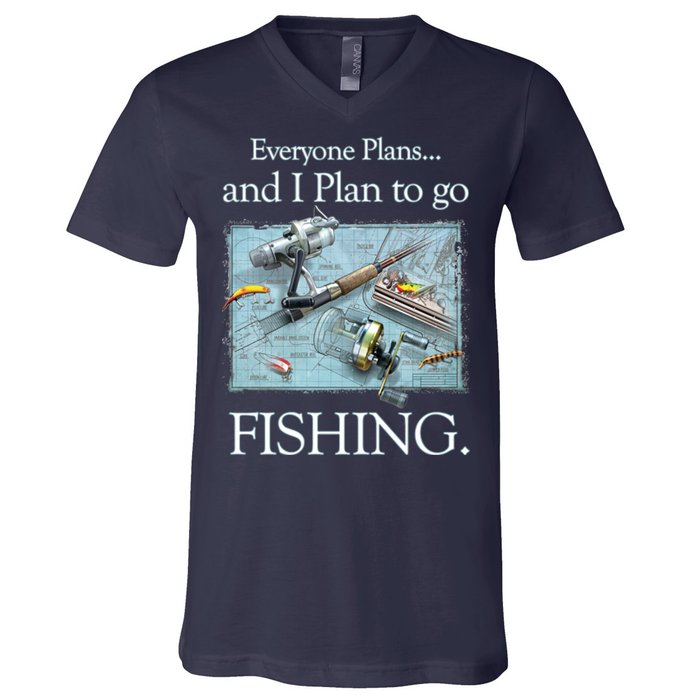 Fishing: Plan To Fish V-Neck T-Shirt