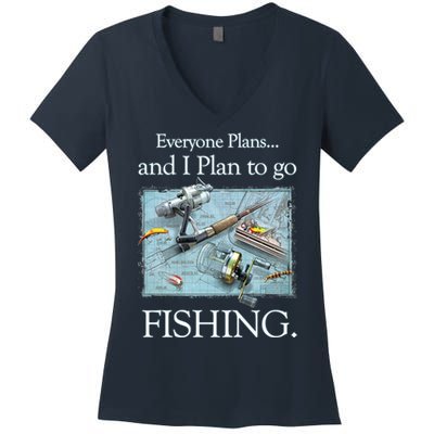 Fishing: Plan To Fish Women's V-Neck T-Shirt