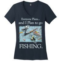 Fishing: Plan To Fish Women's V-Neck T-Shirt