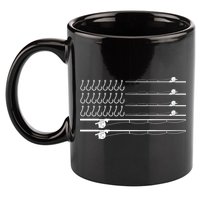 Fishing Pole Hooks USA American Flag 11oz C Handle Ceramic Mug