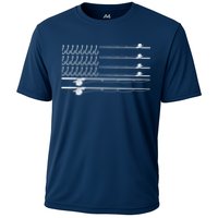 Fishing Pole Hooks USA American Flag Cooling Performance Crew T-Shirt