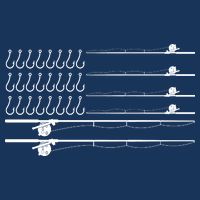 Fishing Pole Hooks USA American Flag Cooling Performance Crew T-Shirt