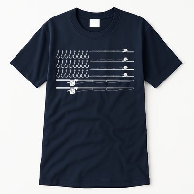 Fishing Pole Hooks USA American Flag Tall T-Shirt