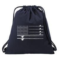 Fishing Pole Hooks USA American Flag Drawstring Bag