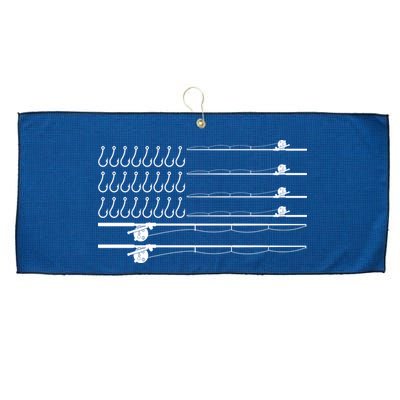 Fishing Pole Hooks USA American Flag Large Microfiber Waffle Golf Towel