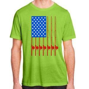 Fishing Poles USA American Flag Adult ChromaSoft Performance T-Shirt