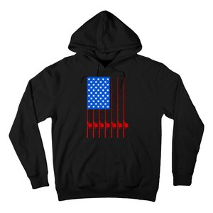 Fishing Poles USA American Flag Hoodie