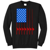 Fishing Poles USA American Flag Sweatshirt