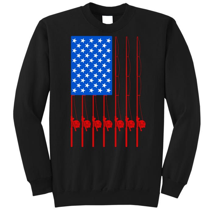 Fishing Poles USA American Flag Sweatshirt