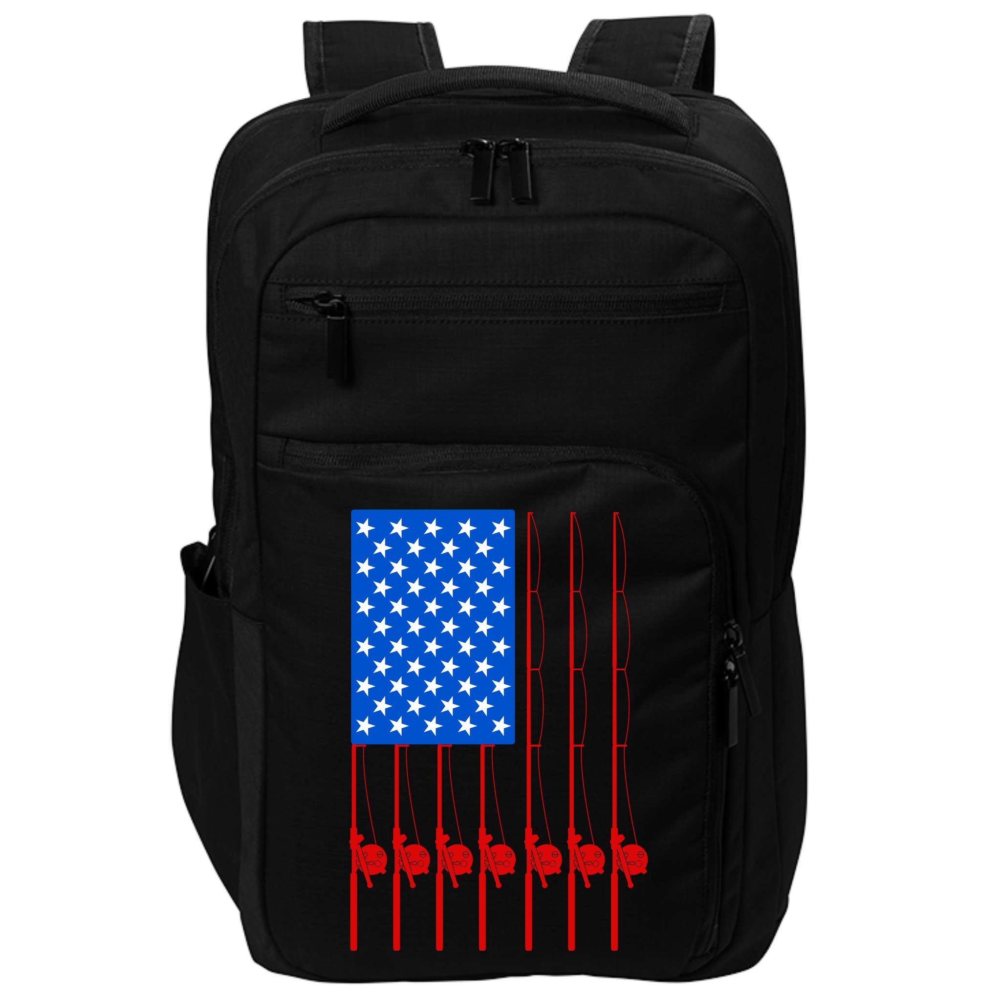Fishing Poles USA American Flag Impact Tech Backpack