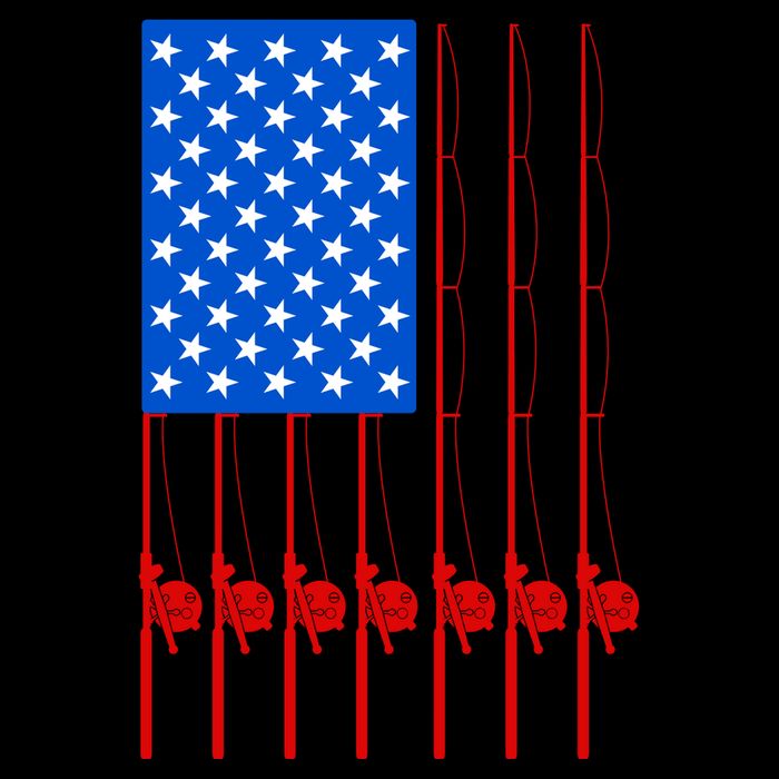 Fishing Poles USA American Flag Impact Tech Backpack